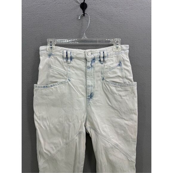 Isabel Marant Nadeloisa Whitewash High Rise Tapered Leg Jeans Size 4 (36) - Picture 6 of 15